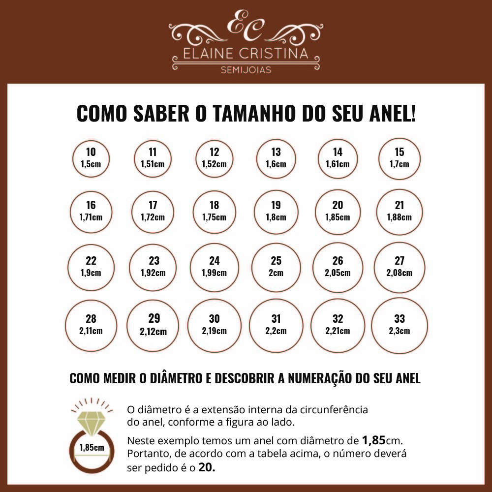 Tamanhos de Anel