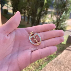 Pingente oval estética - banhado a ouro 18k