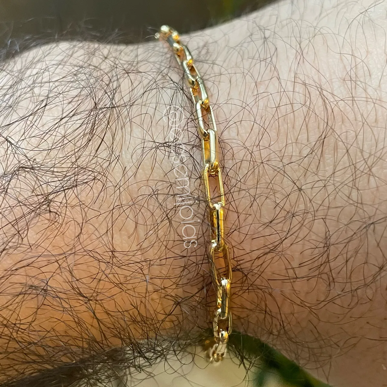 Pulseira masculina elo cartier 3mm -  20 cm - banhado a ouro 18k