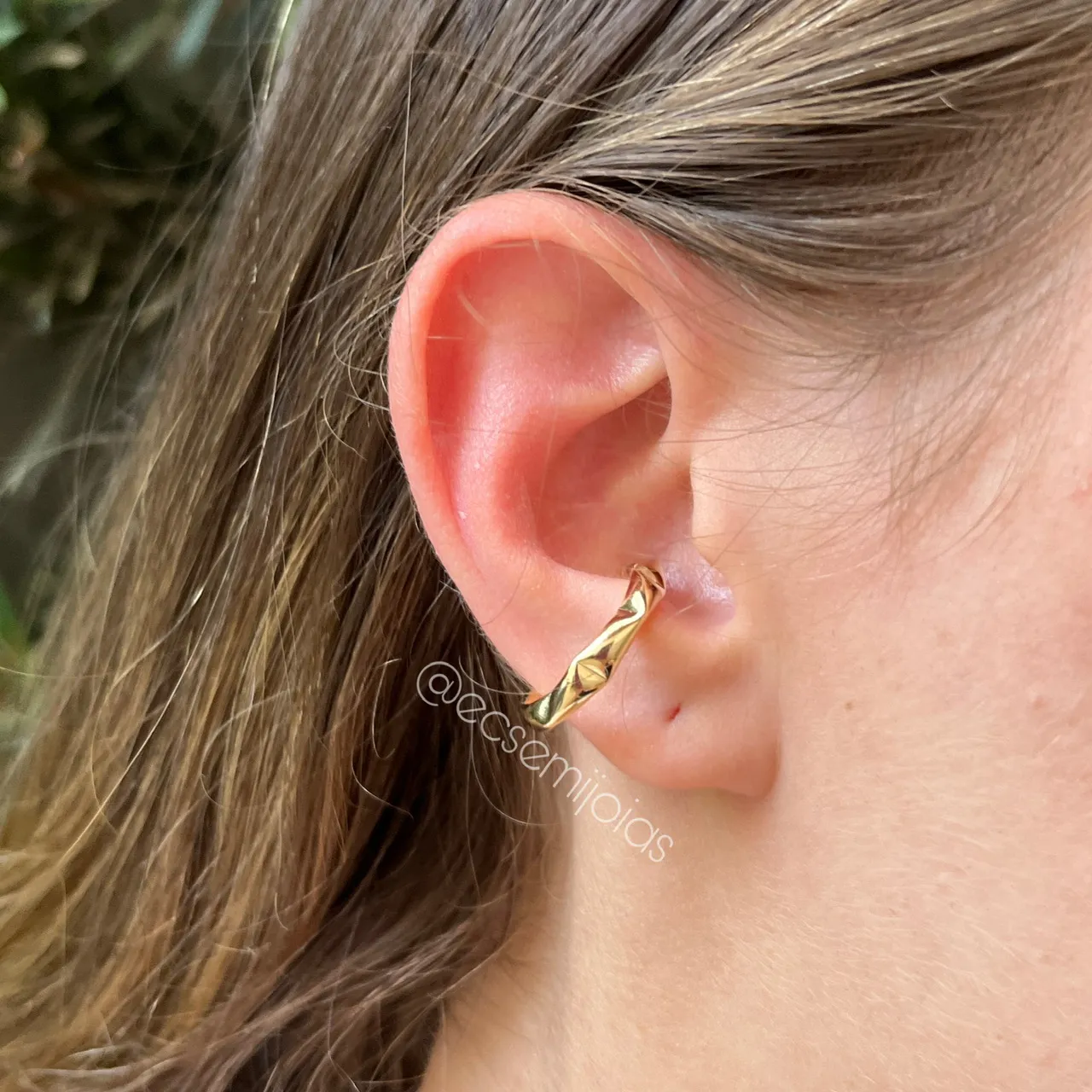 Brinco piercing juliete G - banhado a ouro 18k